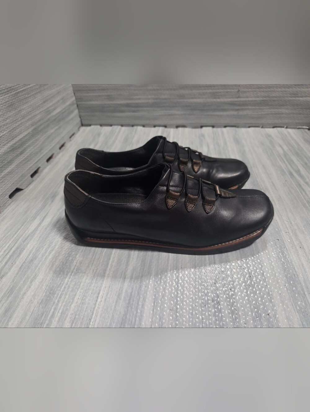 Rieker Shoes Size 39 Black Leather Lace Up Antistress Low Top